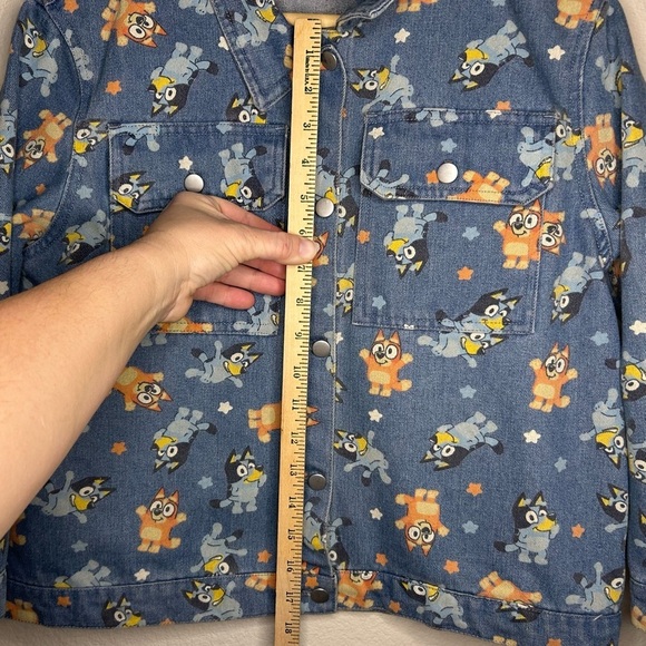 Girls Jean Jacket size XL(14) BLUEY Cartoon Print Denim Bingo Bluey School Coat - Picture 13 of 16
